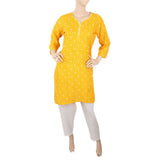 Women's Printed Cotton 02 Pcs Suit - Yellow, Women's, Shalwar Suits, Chase Value, Chase Value