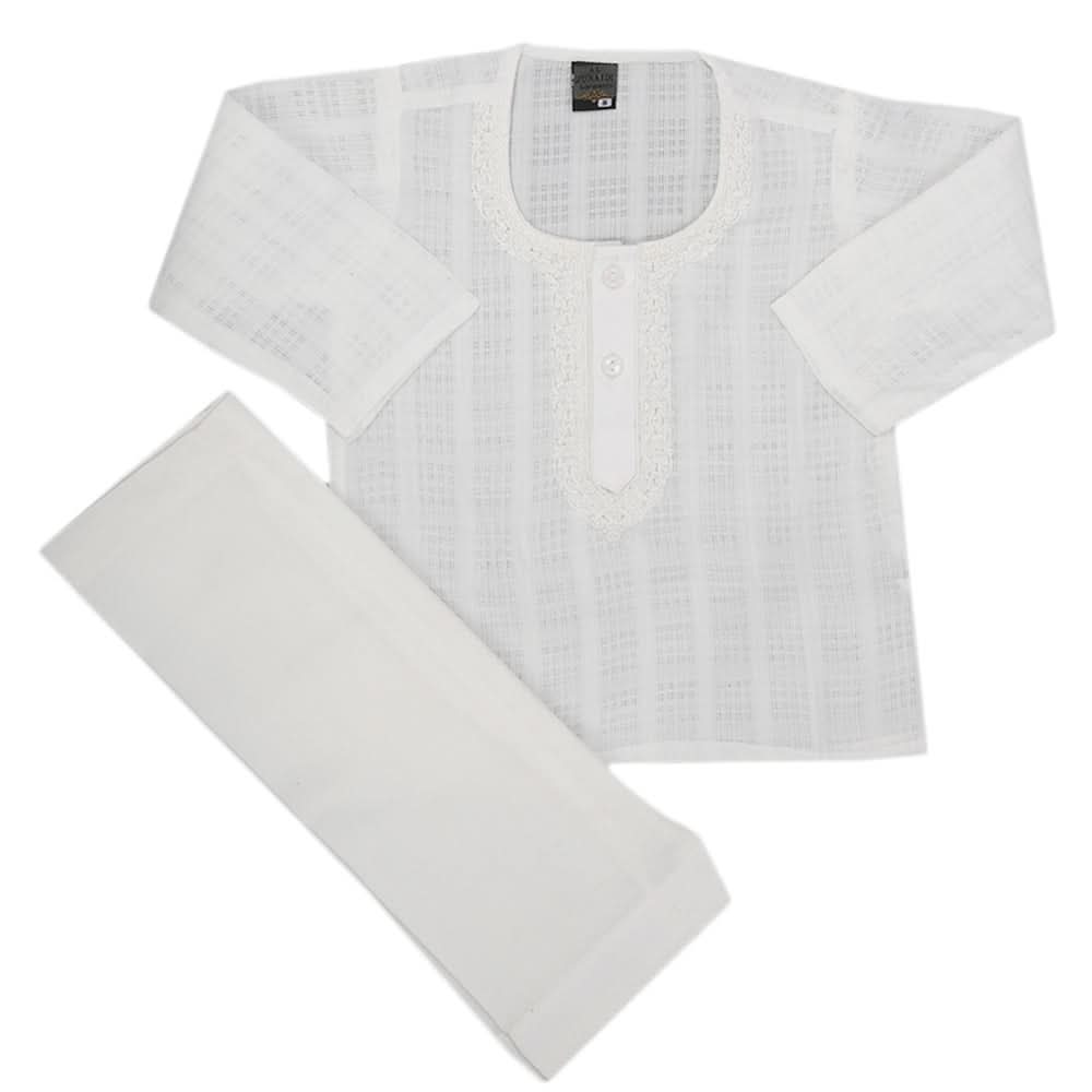 Newborn Boys Shalwar Suit - White, Kids, Newborn Boys Shalwar Suits, Chase Value, Chase Value