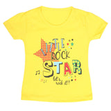 Girls Half Sleeves T-Shirt 9053 - Yellow, Kids, Girls T-Shirts, Chase Value, Chase Value