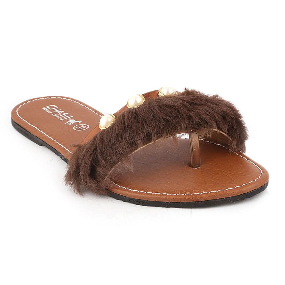 Girls Slipper (001-A) - Brown, Kids, Girls Slippers, Chase Value, Chase Value