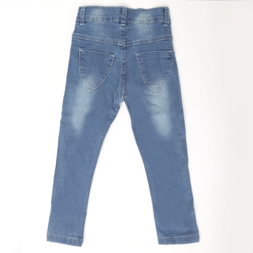 Girls Denim Pant Side Tape - Blue, Kids, Girls Pants And Capri, Chase Value, Chase Value