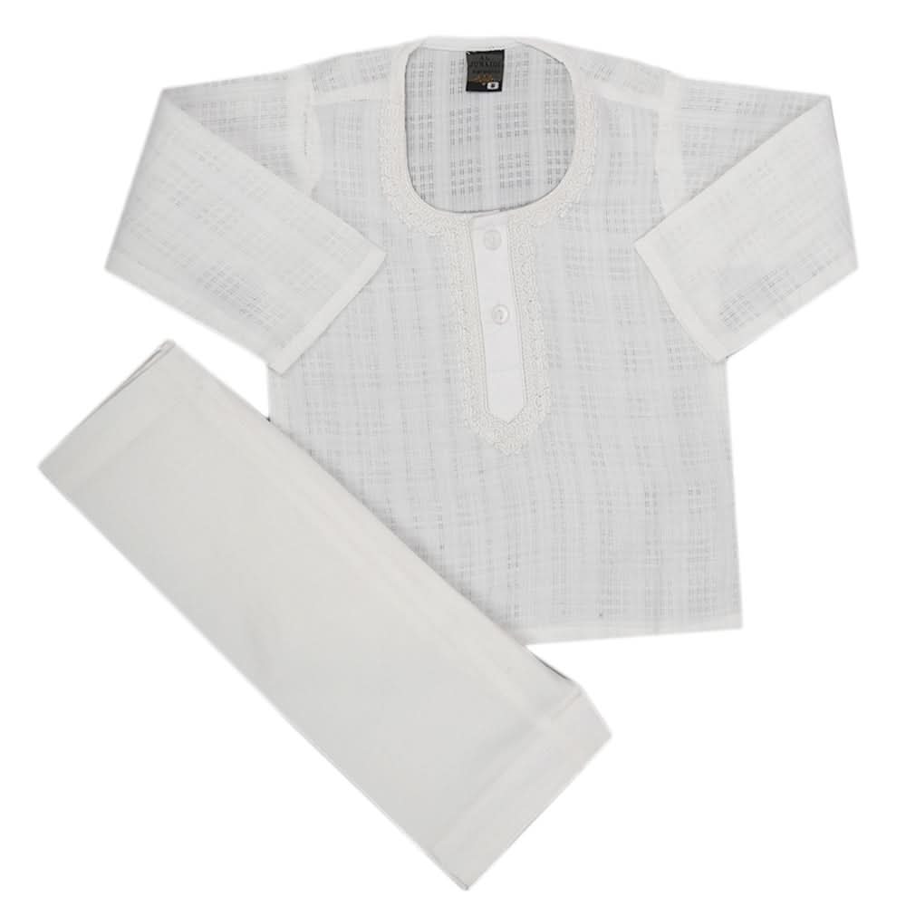 Newborn Boys Shalwar Suit - White, Kids, Newborn Boys Shalwar Suits, Chase Value, Chase Value