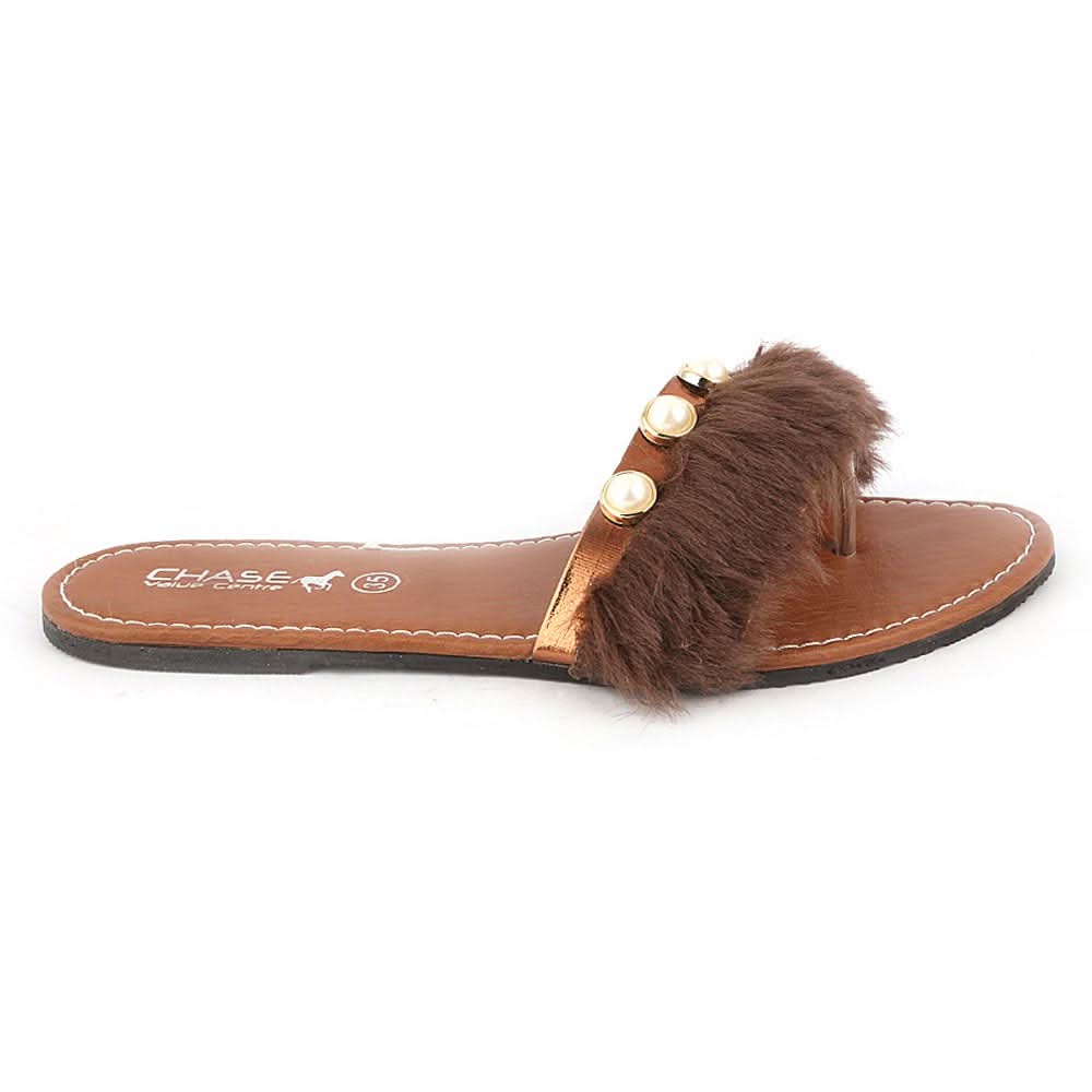 Girls Slipper (001-A) - Brown, Kids, Girls Slippers, Chase Value, Chase Value