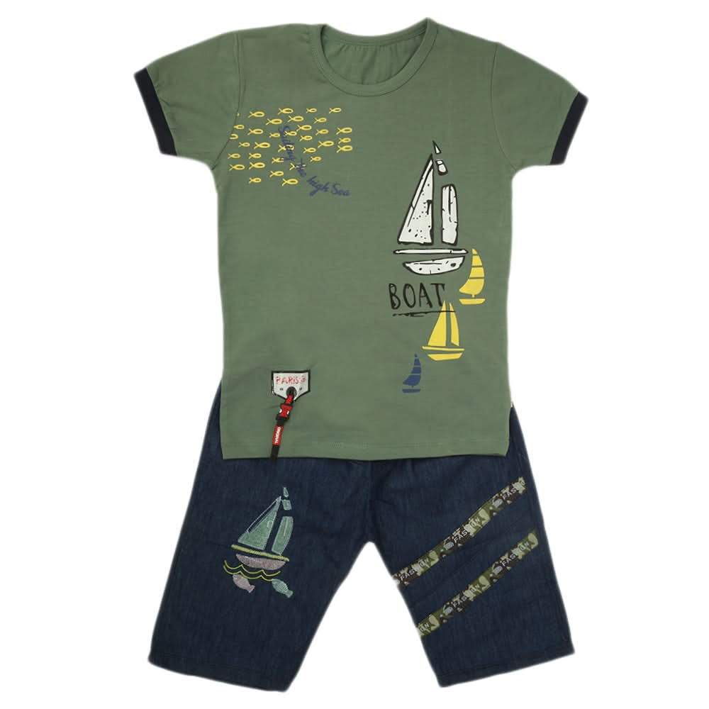 Boys Short Suit - Green, Kids, Boys Sets And Suits, Chase Value, Chase Value