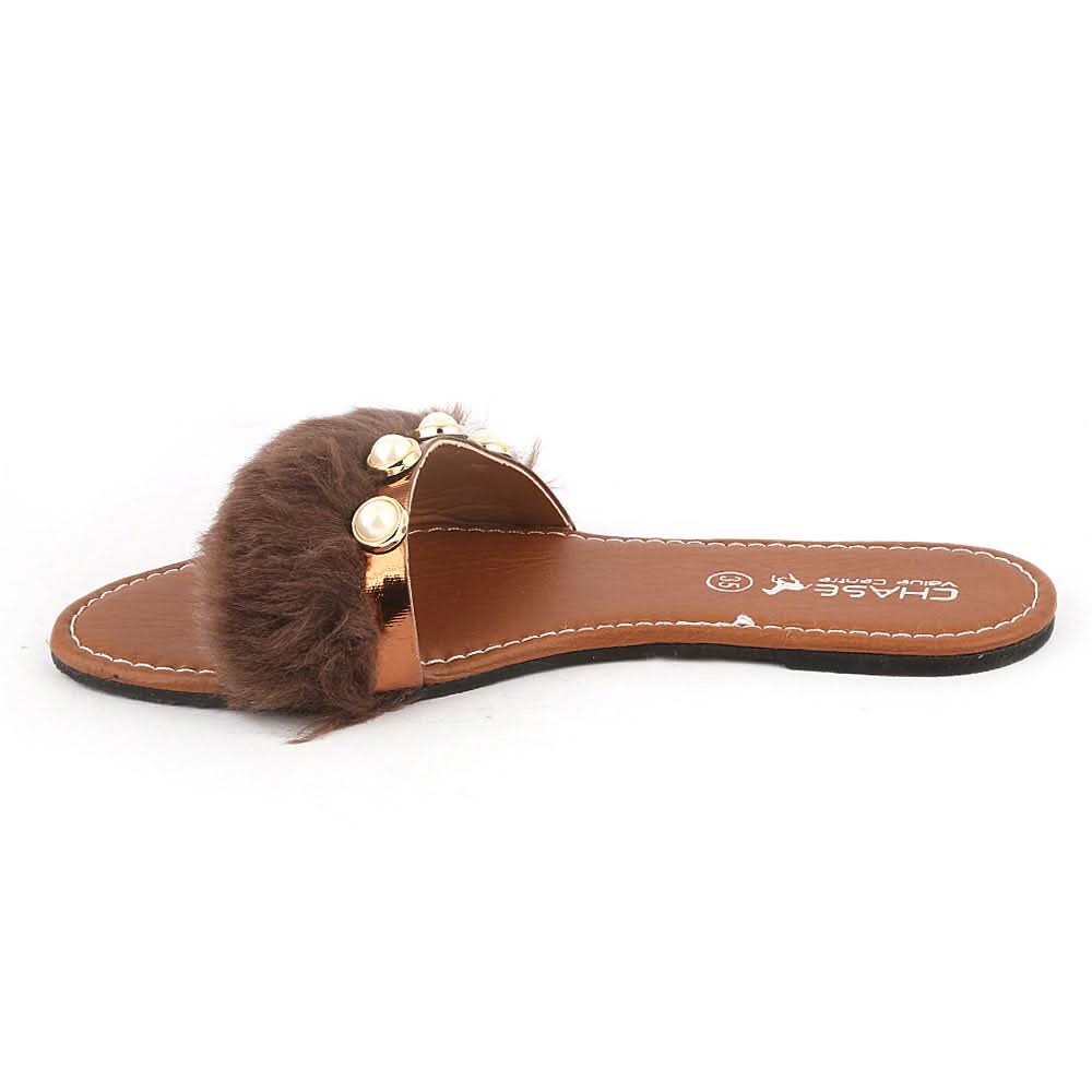 Girls Slipper (001-A) - Brown, Kids, Girls Slippers, Chase Value, Chase Value