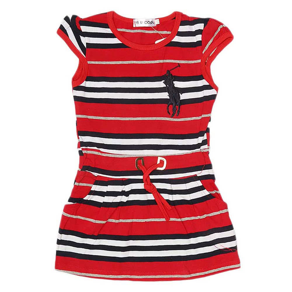 Girls Yarn Dyed Half Sleeves T-Shirt - Red, Kids, Girls T-Shirts, Chase Value, Chase Value