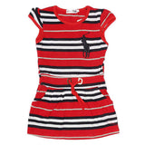 Girls Yarn Dyed Half Sleeves T-Shirt - Red, Kids, Girls T-Shirts, Chase Value, Chase Value