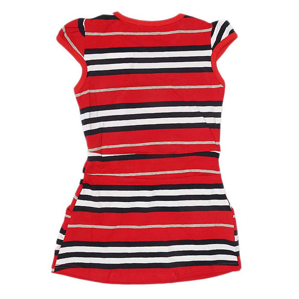 Girls Yarn Dyed Half Sleeves T-Shirt - Red, Kids, Girls T-Shirts, Chase Value, Chase Value