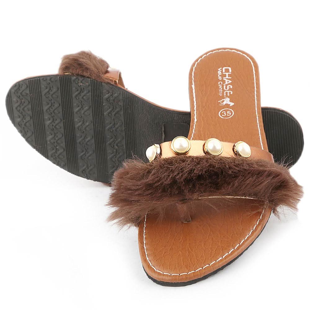 Girls Slipper (001-A) - Brown, Kids, Girls Slippers, Chase Value, Chase Value