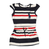 Girls Yarn Dyed Half Sleeves T-Shirt - Navy Blue, Kids, Girls T-Shirts, Chase Value, Chase Value