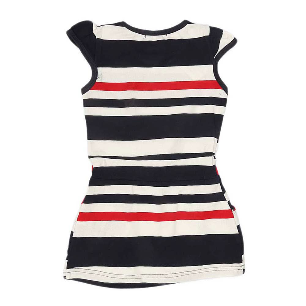 Girls Yarn Dyed Half Sleeves T-Shirt - Navy Blue, Kids, Girls T-Shirts, Chase Value, Chase Value