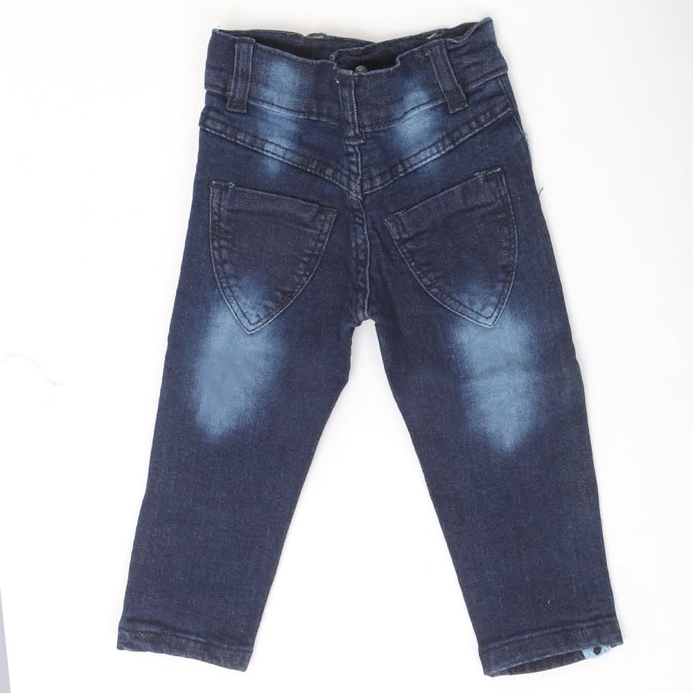 Girls Denim Pant Side Tape - Dark Blue, Kids, Girls Pants And Capri, Chase Value, Chase Value
