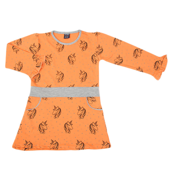 Girls Long Terry Top - Peach, Girls Tops, Chase Value, Chase Value