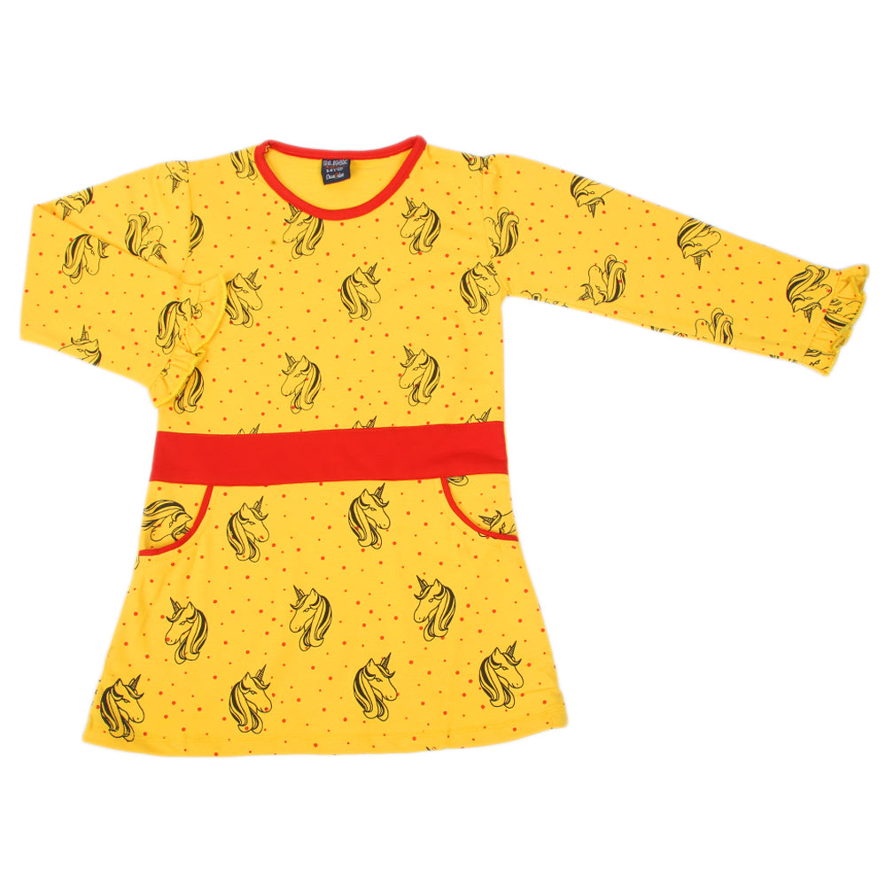 Girls Long Terry Top - Yellow, Girls Tops, Chase Value, Chase Value