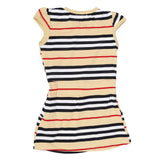 Girls Yarn Dyed Half Sleeves T-Shirt - Beige, Kids, Girls T-Shirts, Chase Value, Chase Value