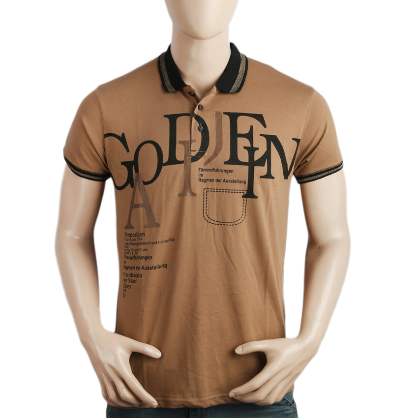 Mens Half Sleeves Polo T-Shirt - Brown, Men, T-Shirts And Polos, Chase Value, Chase Value