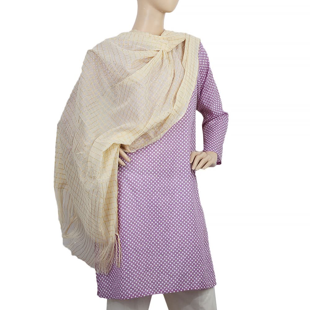 Women's Khaddi Gold Lining Dupatta - Beige, Women, Dupatta, Chase Value, Chase Value
