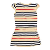 Girls Yarn Dyed Half Sleeves T-Shirt - Beige, Kids, Girls T-Shirts, Chase Value, Chase Value
