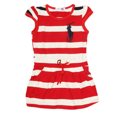 Girls Yarn Dyed Half Sleeves T-Shirt - Red, Kids, Girls T-Shirts, Chase Value, Chase Value