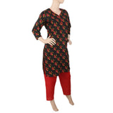 Women's Printed 2 Piece Cotton Suit - Black, Women, Shalwar Suits, Chase Value, Chase Value