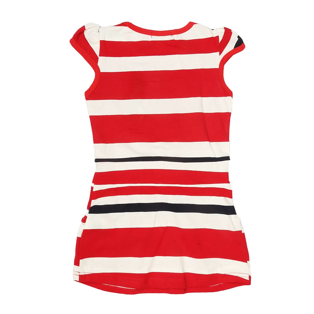 Girls Yarn Dyed Half Sleeves T-Shirt - Red, Kids, Girls T-Shirts, Chase Value, Chase Value