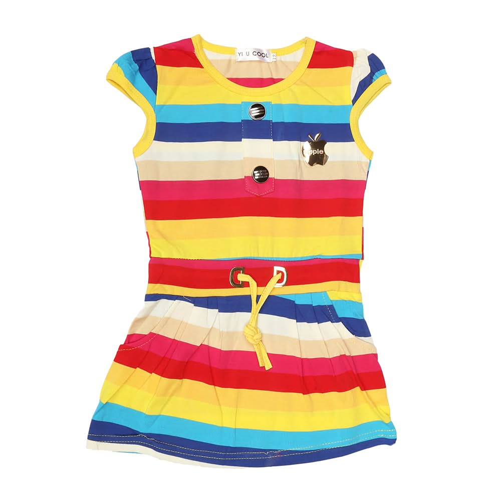 Girls Yarn Dyed Half Sleeves T-Shirt - Multi, Kids, Girls T-Shirts, Chase Value, Chase Value