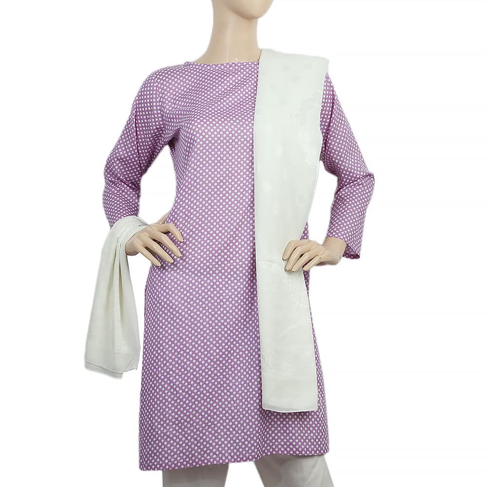 Women's Jaccard Self Printed Dupatta - White, Women, Dupatta, Chase Value, Chase Value