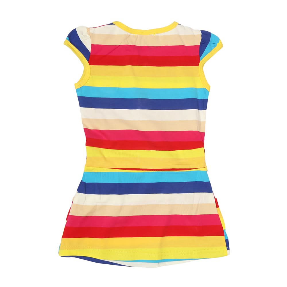 Girls Yarn Dyed Half Sleeves T-Shirt - Multi, Kids, Girls T-Shirts, Chase Value, Chase Value