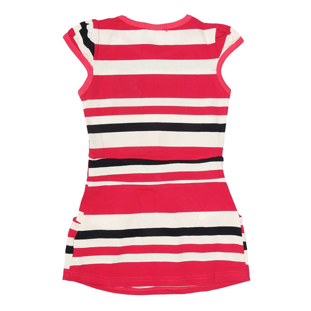 Girls Yarn Dyed Half Sleeves T-Shirt - Pink, Kids, Girls T-Shirts, Chase Value, Chase Value