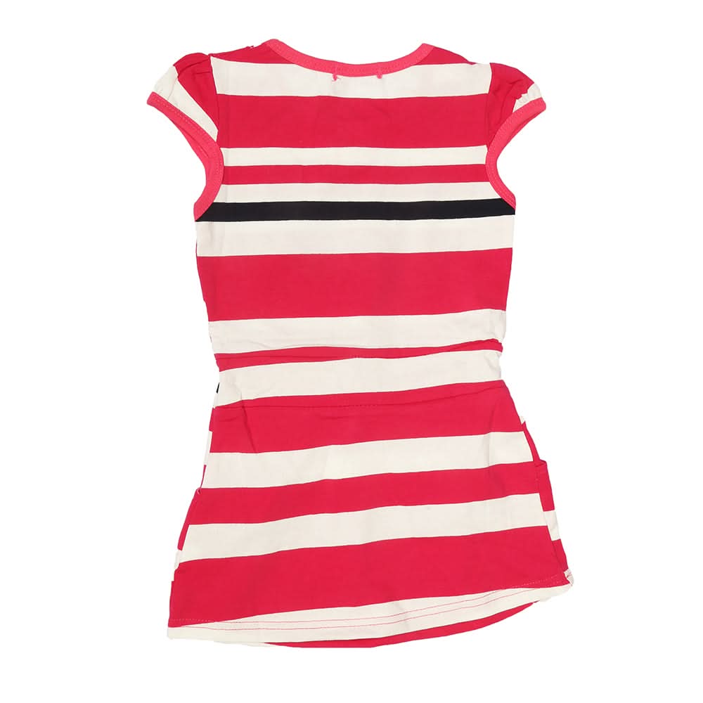 Girls Yarn Dyed Half Sleeves T-Shirt - Red, Kids, Girls T-Shirts, Chase Value, Chase Value