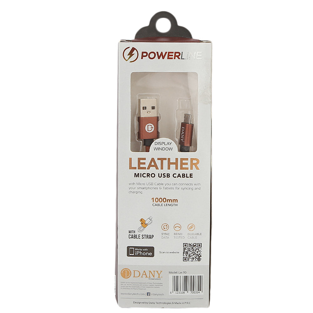 PowerLine Leather USB Charging Cable - Brown, Home & Lifestyle, Usb Cables, Chase Value, Chase Value