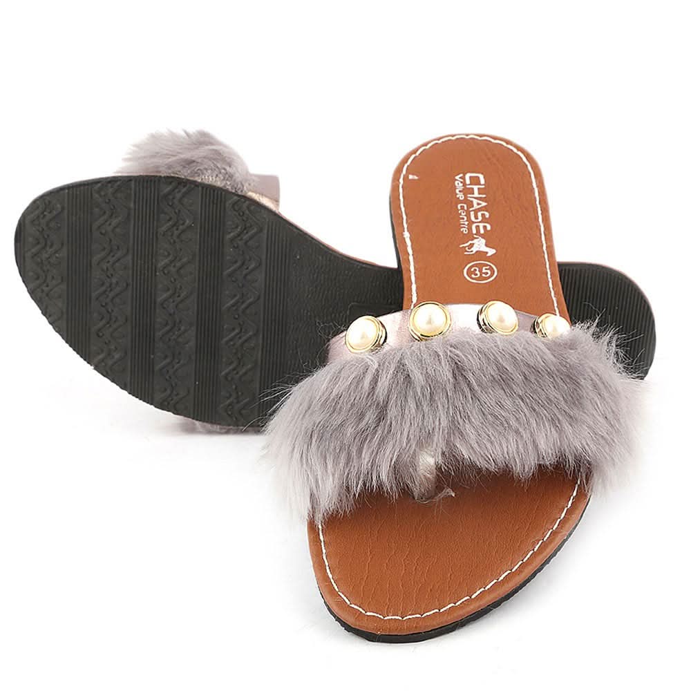 Girls Slipper (001) - Grey, Kids, Girls Slippers, Chase Value, Chase Value