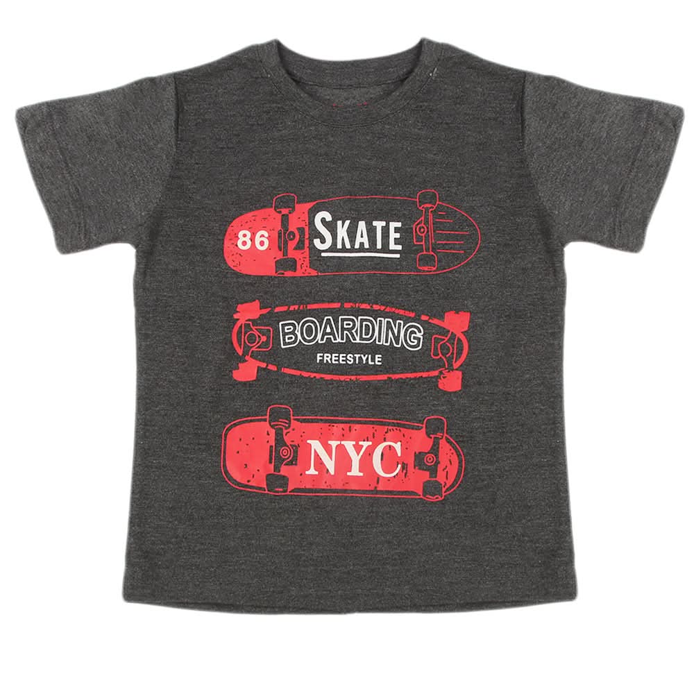 Boys Half Sleeves T-Shirt - Dark Grey, Boys T-Shirts, Chase Value, Chase Value