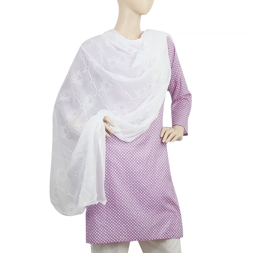 Women's Embroidered Dupatta - White, Women, Dupatta, Chase Value, Chase Value