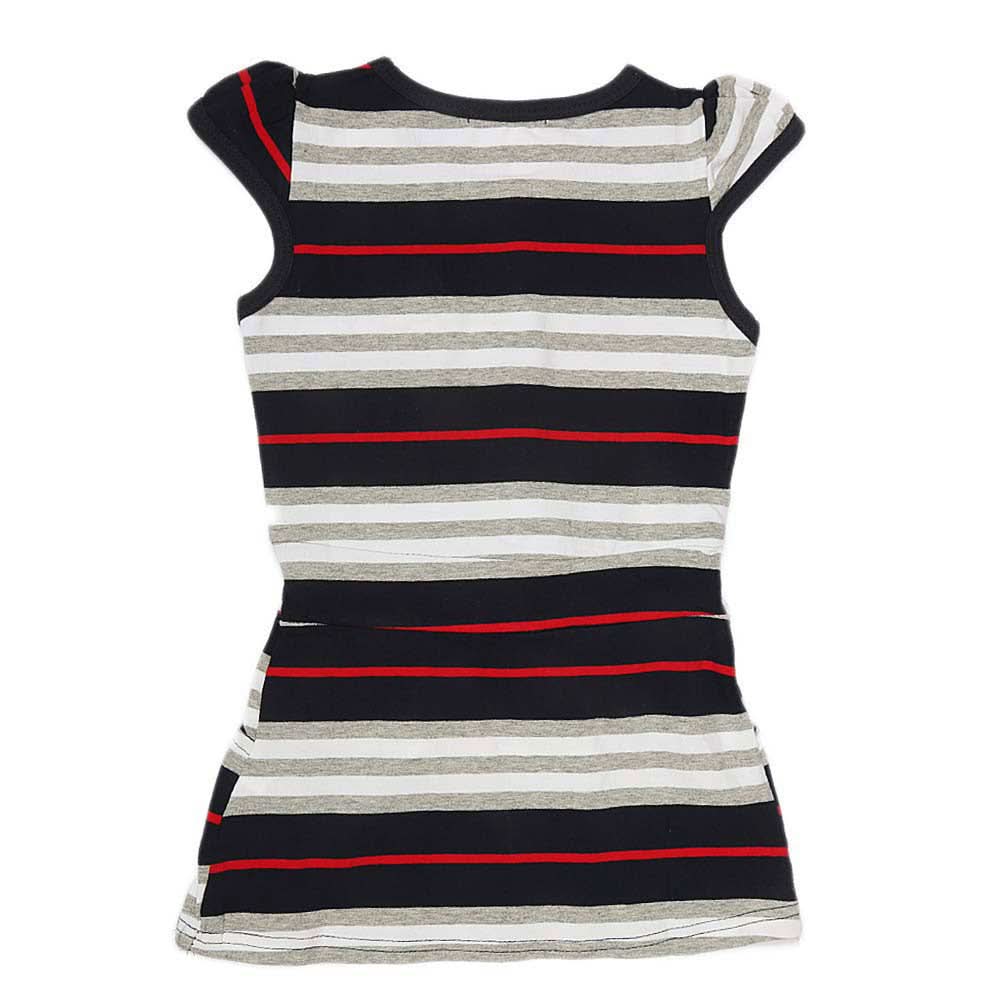 Girls Yarn Dyed Half Sleeves T-Shirt - Navy Blue, Kids, Girls T-Shirts, Chase Value, Chase Value
