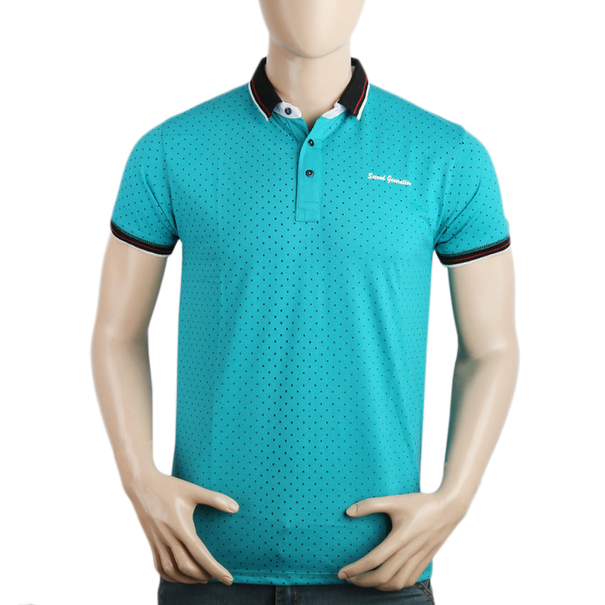 Men's Half Sleeves Polo T-Shirt - Sea Green, Men, T-Shirts And Polos, Chase Value, Chase Value