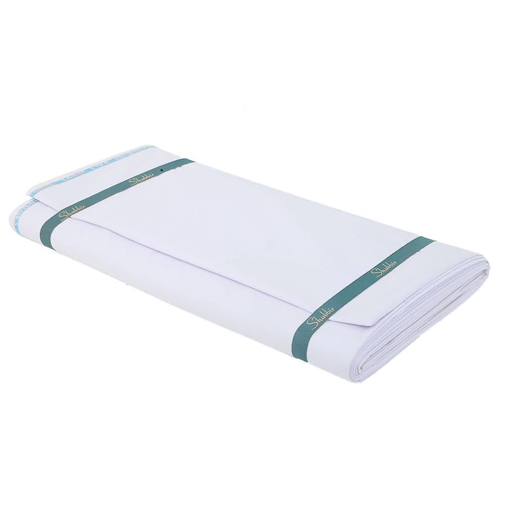 Shabbir Fancy Wash N Wear Un-Stitched Suit - White, Men, Unstitched Fabric, Chase Value, Chase Value