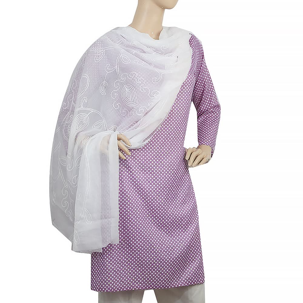 Women's Embroidered Dupatta - White, Women, Dupatta, Chase Value, Chase Value