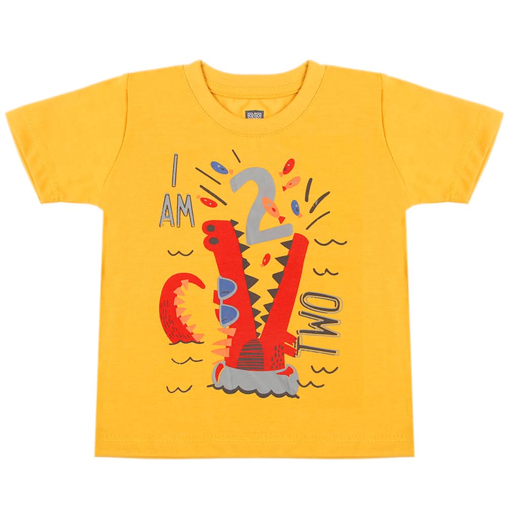 Boys Half Sleeves T-Shirt - Mustard, Boys T-Shirts, Chase Value, Chase Value