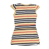 Girls Yarn Dyed Half Sleeves T-Shirt - Beige, Kids, Girls T-Shirts, Chase Value, Chase Value