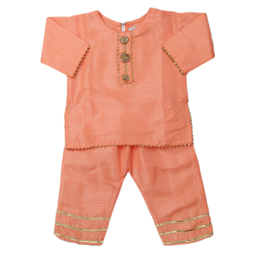 Newborn Girls Shalwar Suit - Peach, Kids, Newborn Girls Sets And Suits, Chase Value, Chase Value