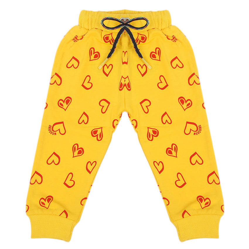 Girls Terry Trouser - Yellow, Girls Pants & Capri, Chase Value, Chase Value