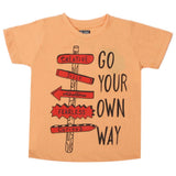 Boys Half Sleeves T-Shirt - Peach, Boys T-Shirts, Chase Value, Chase Value