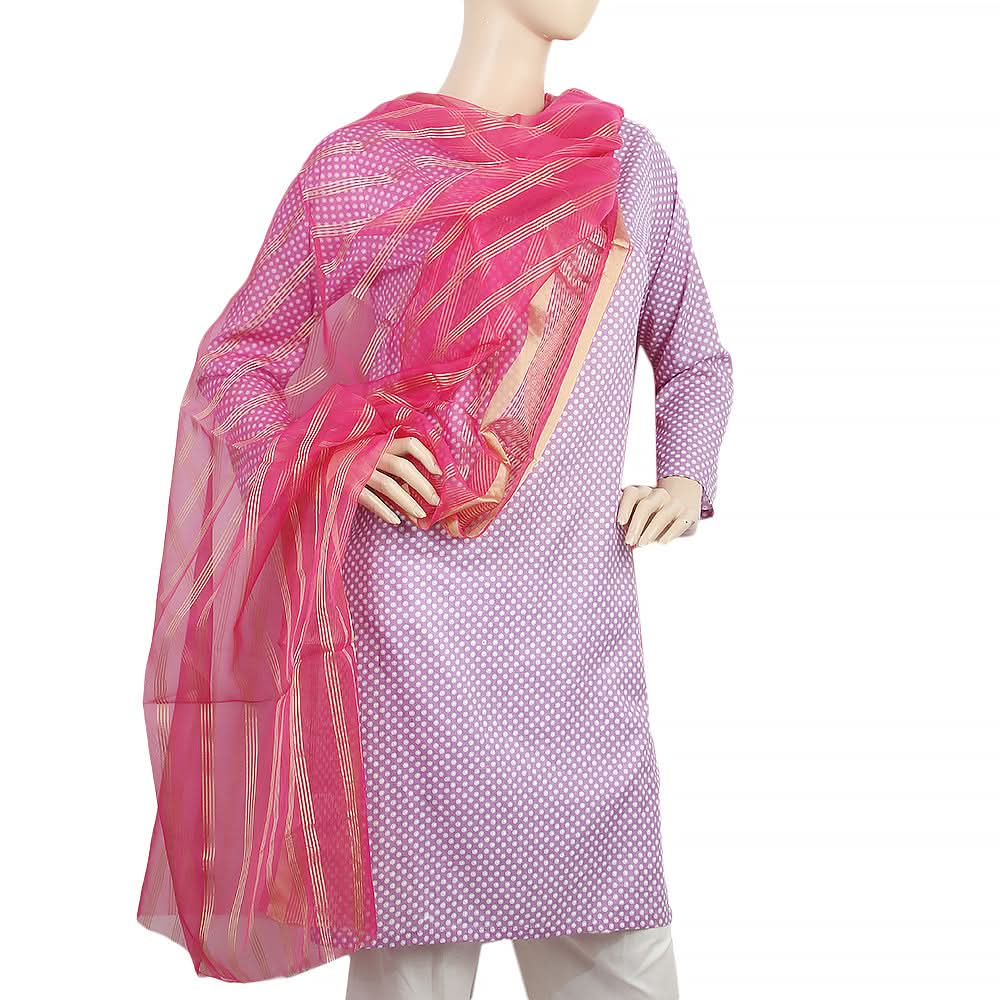 Women's Organza Lining Dupatta - Dark Pink, Women, Dupatta, Chase Value, Chase Value