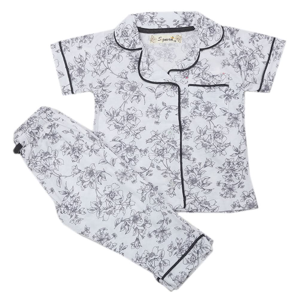 Girls Sleeping Suit - White, Kids, Girls Sets And Suits, Chase Value, Chase Value