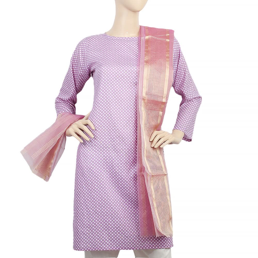 Women's Organza Lining Dupatta - Purple, Women, Dupatta, Chase Value, Chase Value