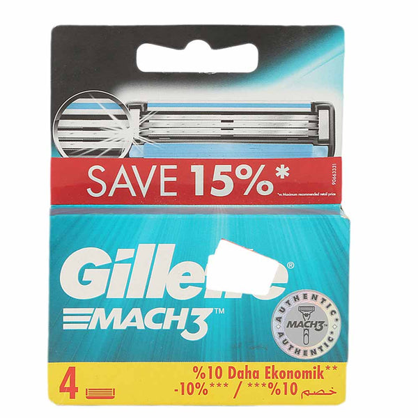 Gillette Mach 3 4 Cartridges, Beauty & Personal Care, Razor and Cartridges, P&G, Chase Value