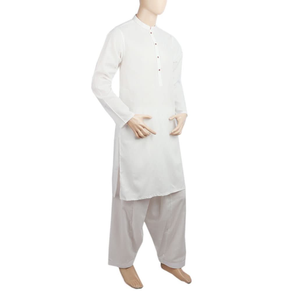 Men's Mashriq Slim Fit Kurta Shalwar - White, Men, Shalwar Kameez, Chase Value, Chase Value
