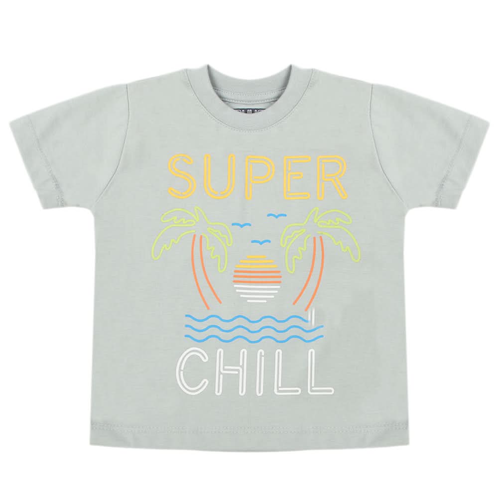 Boys Half Sleeves T-Shirt - Light Grey, Boys T-Shirts, Chase Value, Chase Value