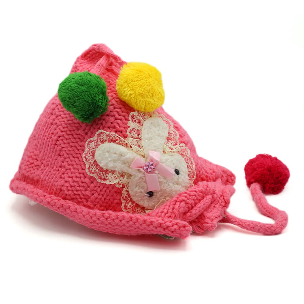 Kids Woolen Cap - Dark Pink, Girls Caps & Gloves, Chase Value, Chase Value